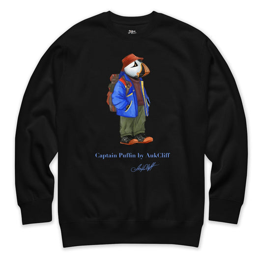 AukCliff Captain Puffin Sweatshirt Black / S Captain Puffin™ 90’s Outdoor Style Sweatshirt