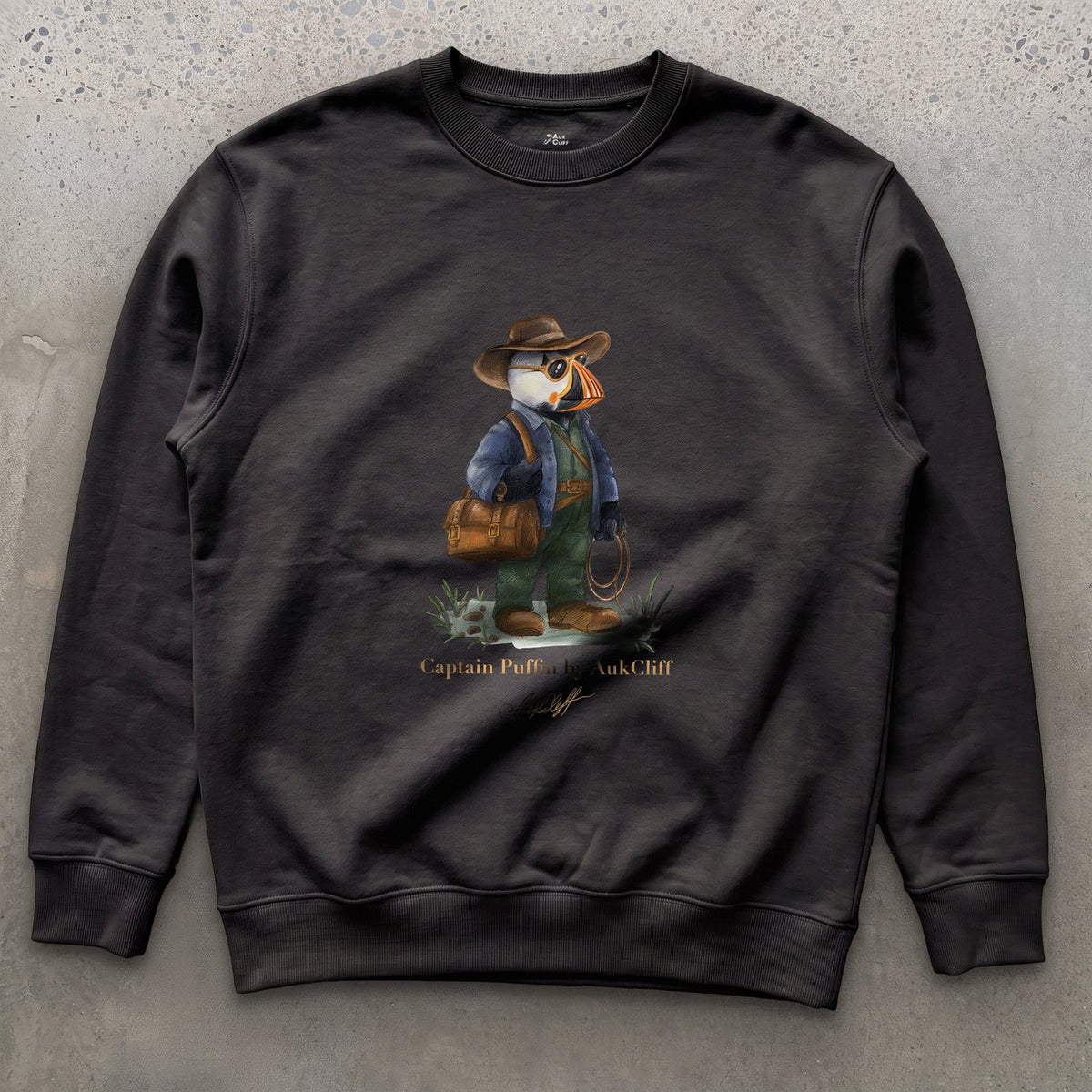 AukCliff Captain Puffin Sweatshirt Black / S Captain Puffin™ Adventure Archaeologist Sweatshirt