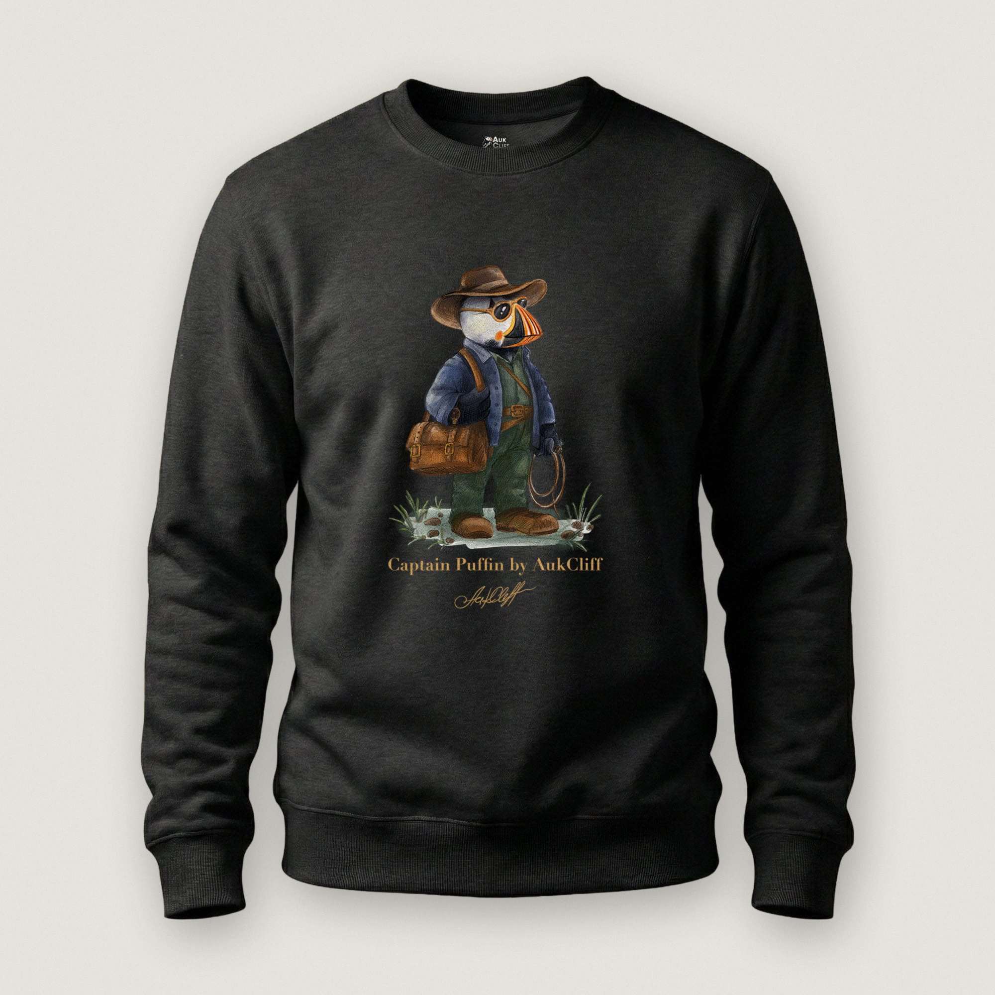 AukCliff Captain Puffin Sweatshirt Black / S Captain Puffin™ Adventure Archaeologist Sweatshirt