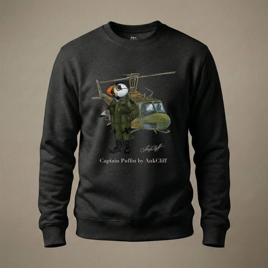 AukCliff® Captain Puffin Sweatshirt Black / S Captain Puffin™ Airborne Sweatshirt