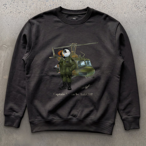 AukCliff® Captain Puffin Sweatshirt Black / S Captain Puffin™ Airborne Sweatshirt