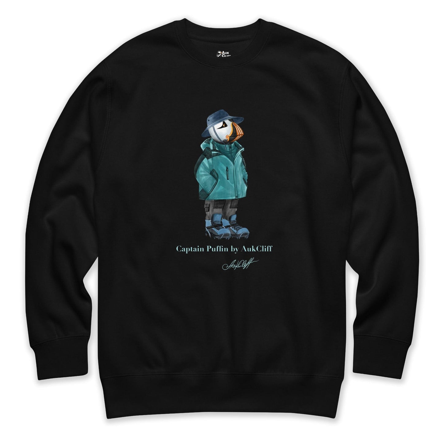 AukCliff® Captain Puffin Sweatshirt Black / S Captain Puffin “Alpine Wayfarer” Sweatshirt