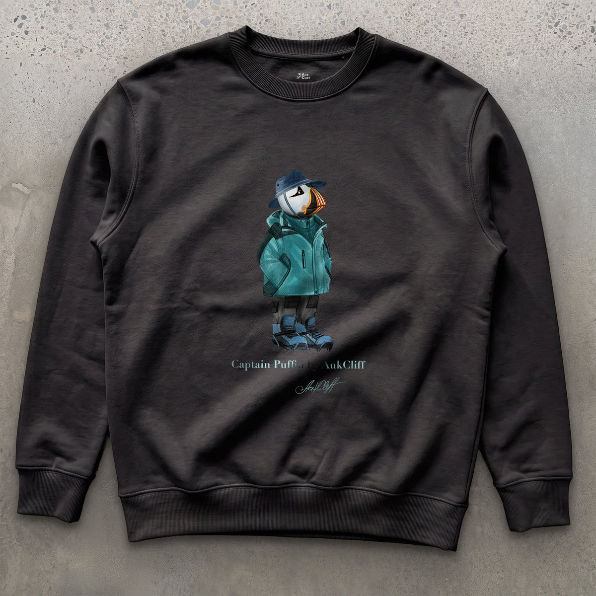AukCliff® Captain Puffin Sweatshirt Black / S Captain Puffin “Alpine Wayfarer” Sweatshirt