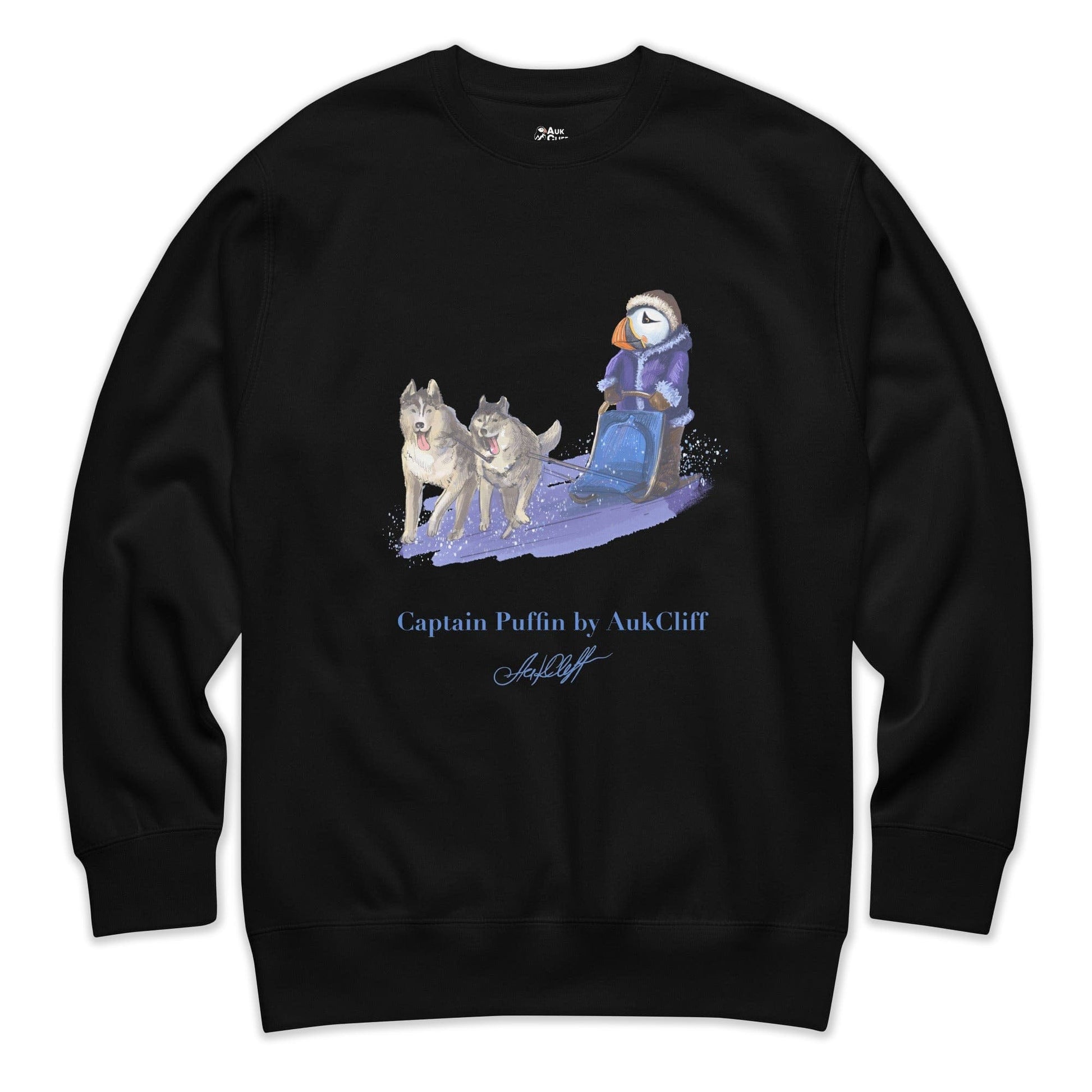 AukCliff Captain Puffin Sweatshirt Black / S Captain Puffin™ Arctic Dog Sledder Sweatshirt