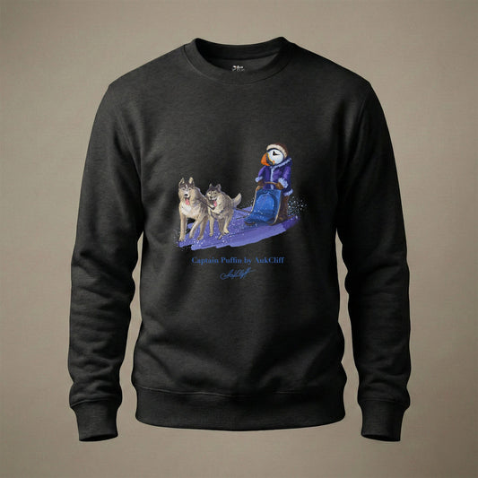 AukCliff Captain Puffin Sweatshirt Black / S Captain Puffin™ Arctic Dog Sledder Sweatshirt