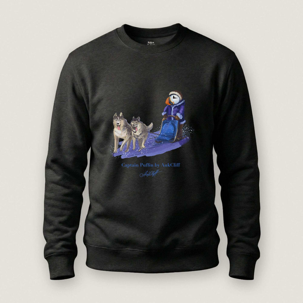 AukCliff Captain Puffin Sweatshirt Black / S Captain Puffin™ Arctic Dog Sledder Sweatshirt