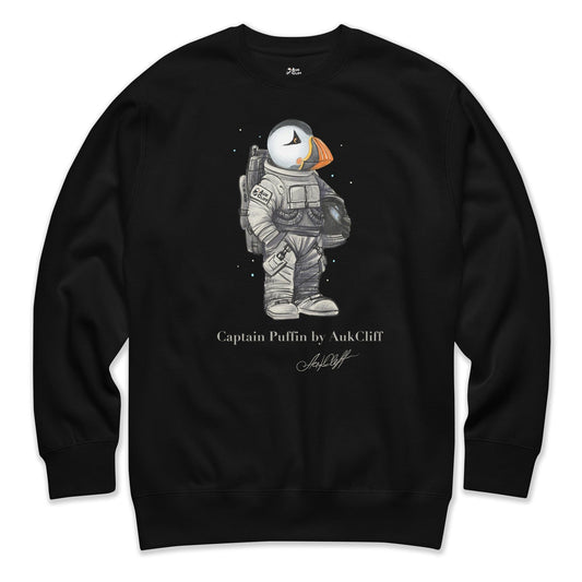 AukCliff Captain Puffin Sweatshirt Black / S Captain Puffin™ Astronaut Sweatshirt