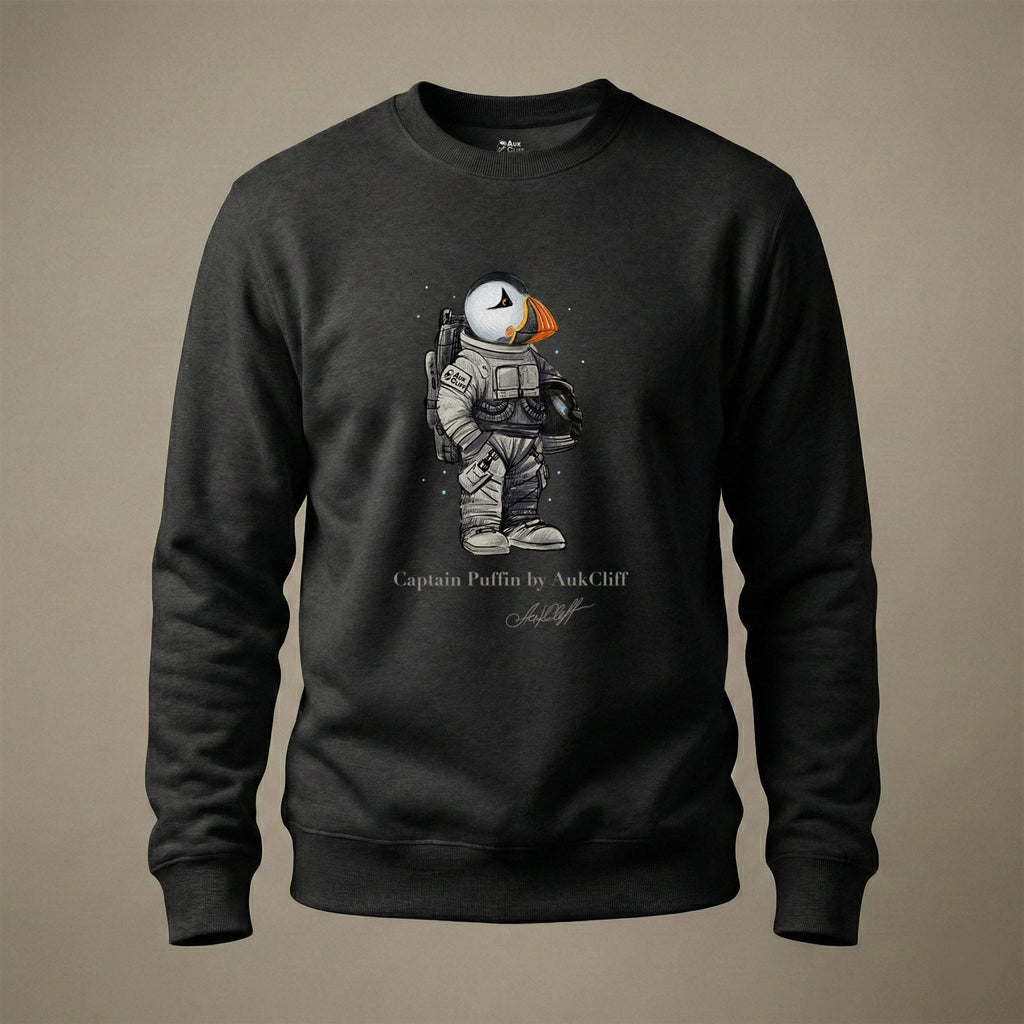 AukCliff Captain Puffin Sweatshirt Black / S Captain Puffin™ Astronaut Sweatshirt