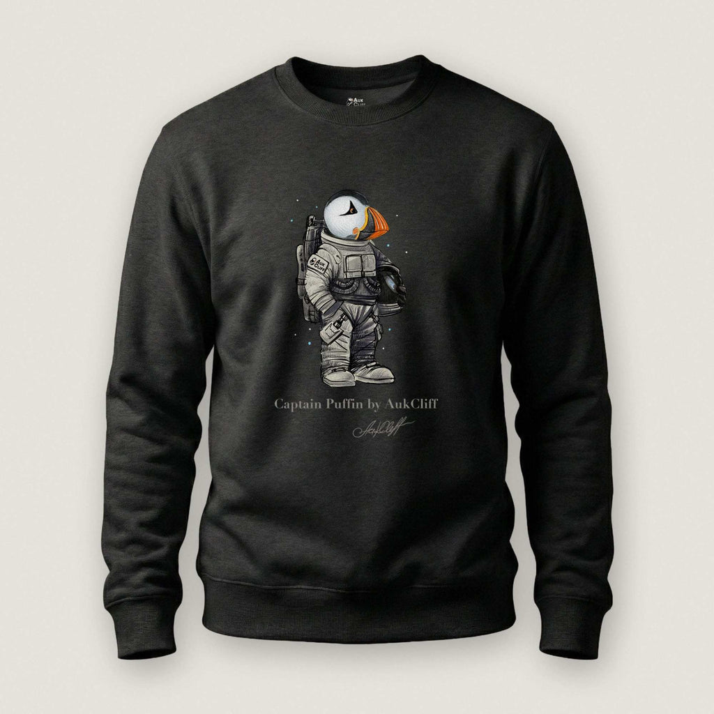 AukCliff Captain Puffin Sweatshirt Black / S Captain Puffin™ Astronaut Sweatshirt
