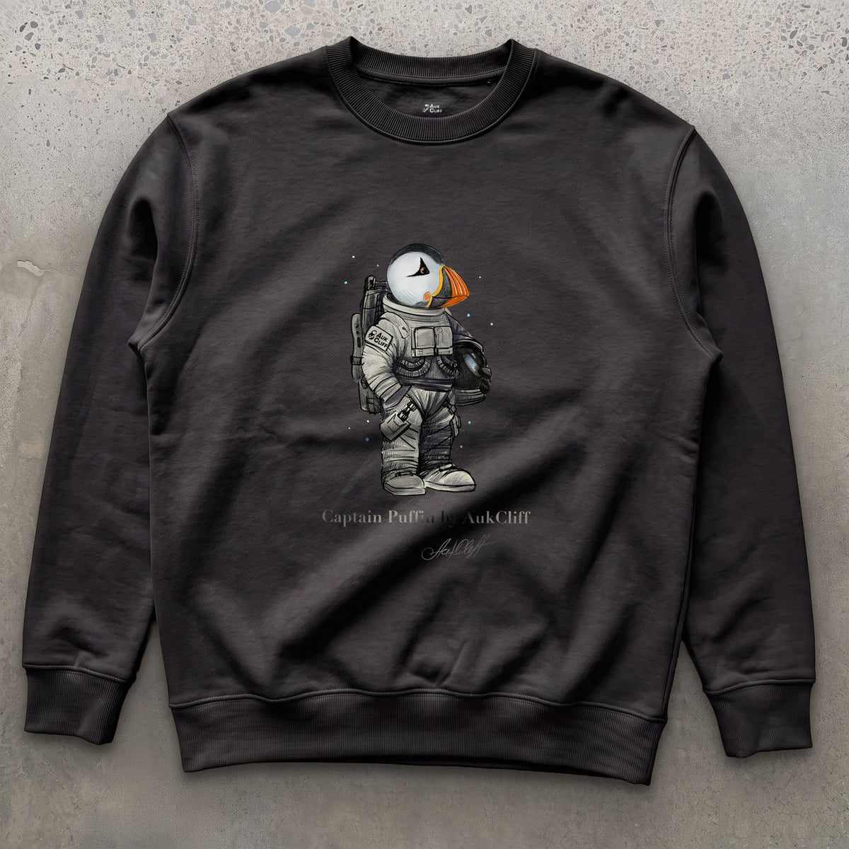AukCliff Captain Puffin Sweatshirt Black / S Captain Puffin™ Astronaut Sweatshirt
