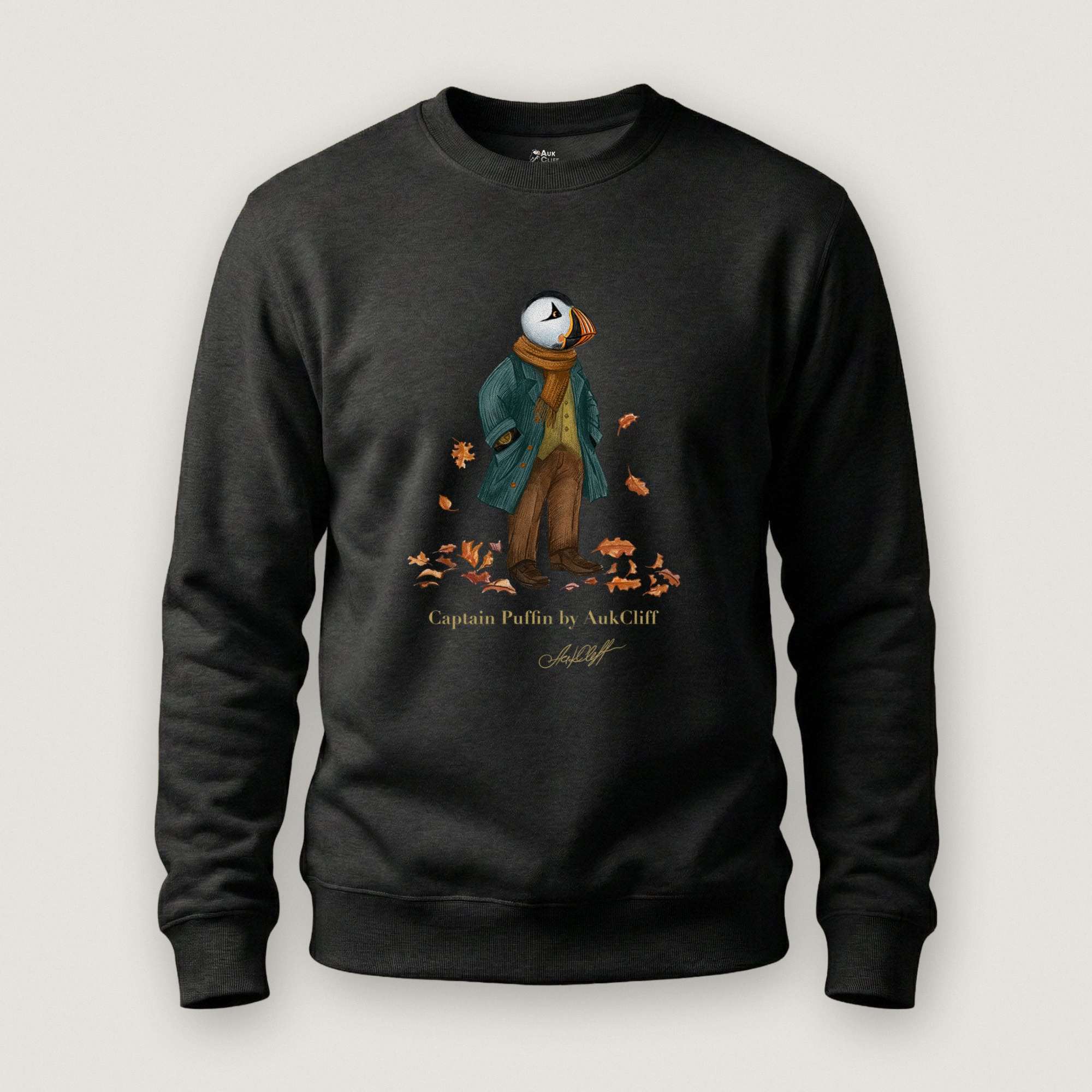 AukCliff Captain Puffin Sweatshirt Black / S Captain Puffin™ “Autumn Wanderer” Sweatshirt