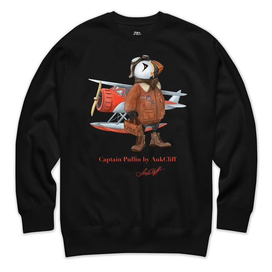 AukCliff Captain Puffin Sweatshirt Black / S Captain Puffin™ Bush Pilot Sweatshirt