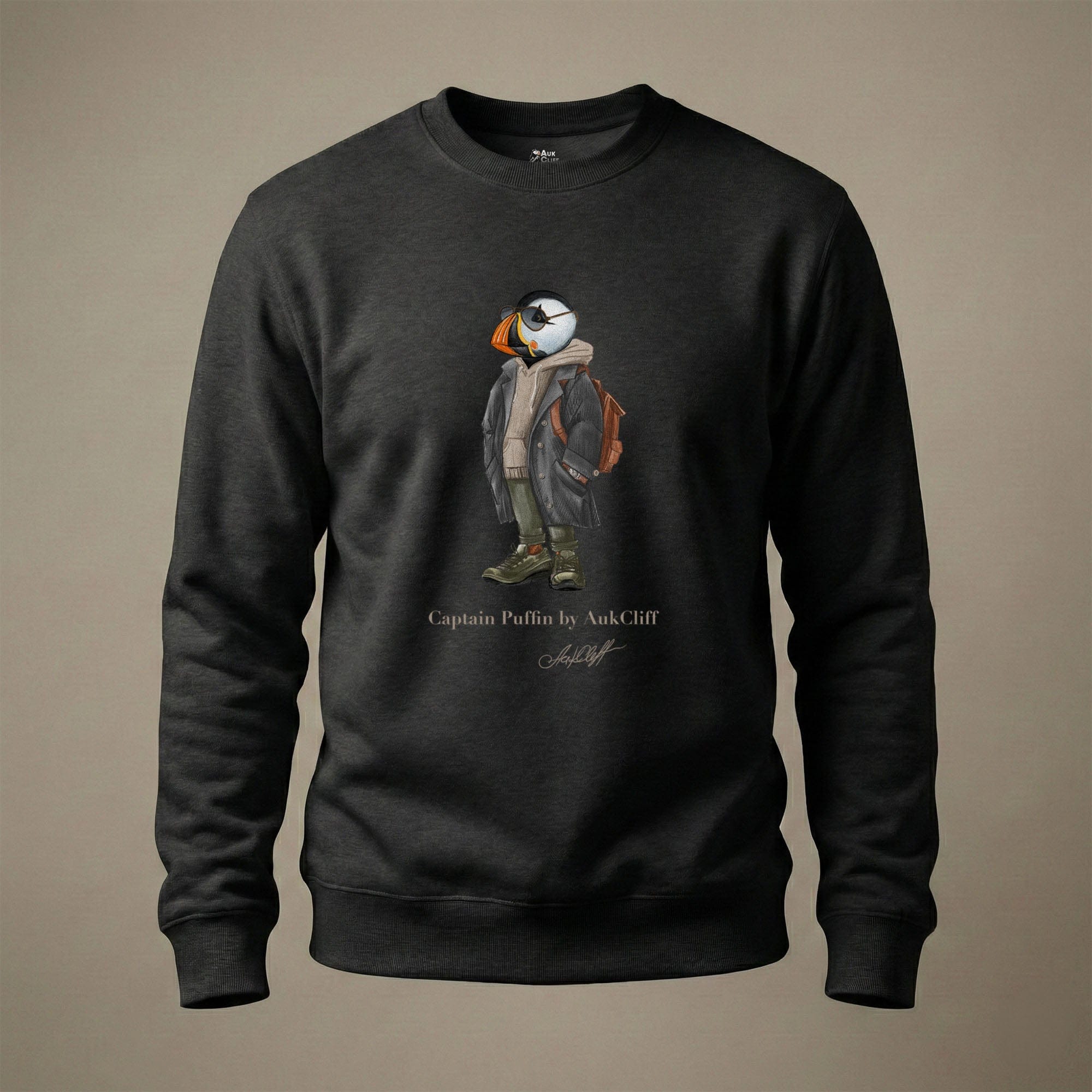 AukCliff® Captain Puffin Sweatshirt Black / S Captain Puffin™ “City Explorer” Sweatshirt