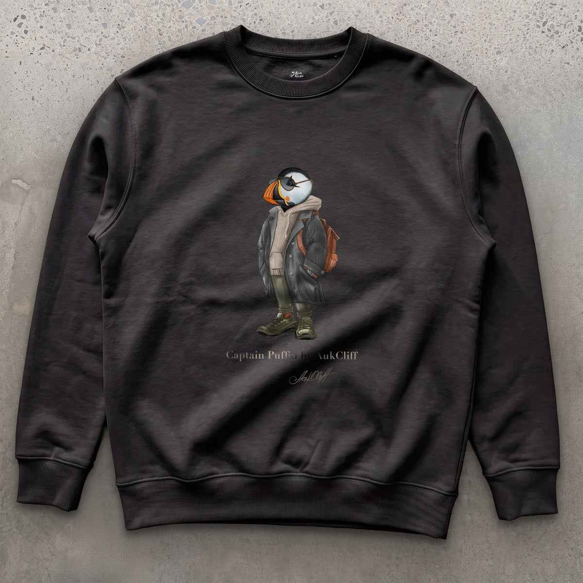 AukCliff® Captain Puffin Sweatshirt Black / S Captain Puffin™ “City Explorer” Sweatshirt