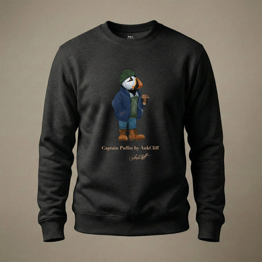 AukCliff Captain Puffin Sweatshirt Black / S Captain Puffin™ Coffeehouse Sweatshirt