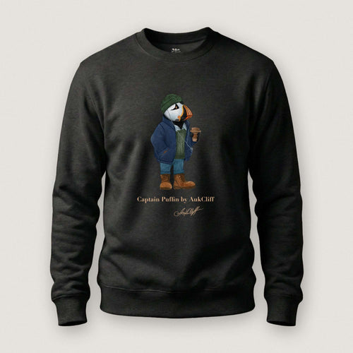 AukCliff Captain Puffin Sweatshirt Black / S Captain Puffin™ Coffeehouse Sweatshirt
