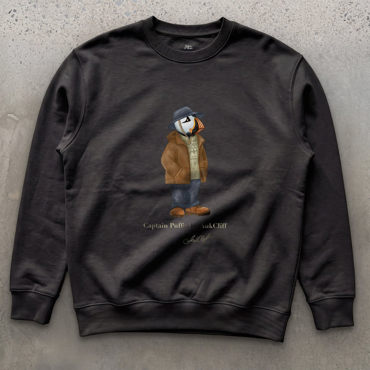 AukCliff® Captain Puffin Sweatshirt Black / S Captain Puffin “Dolomites Alpine Rambler” Sweatshirt