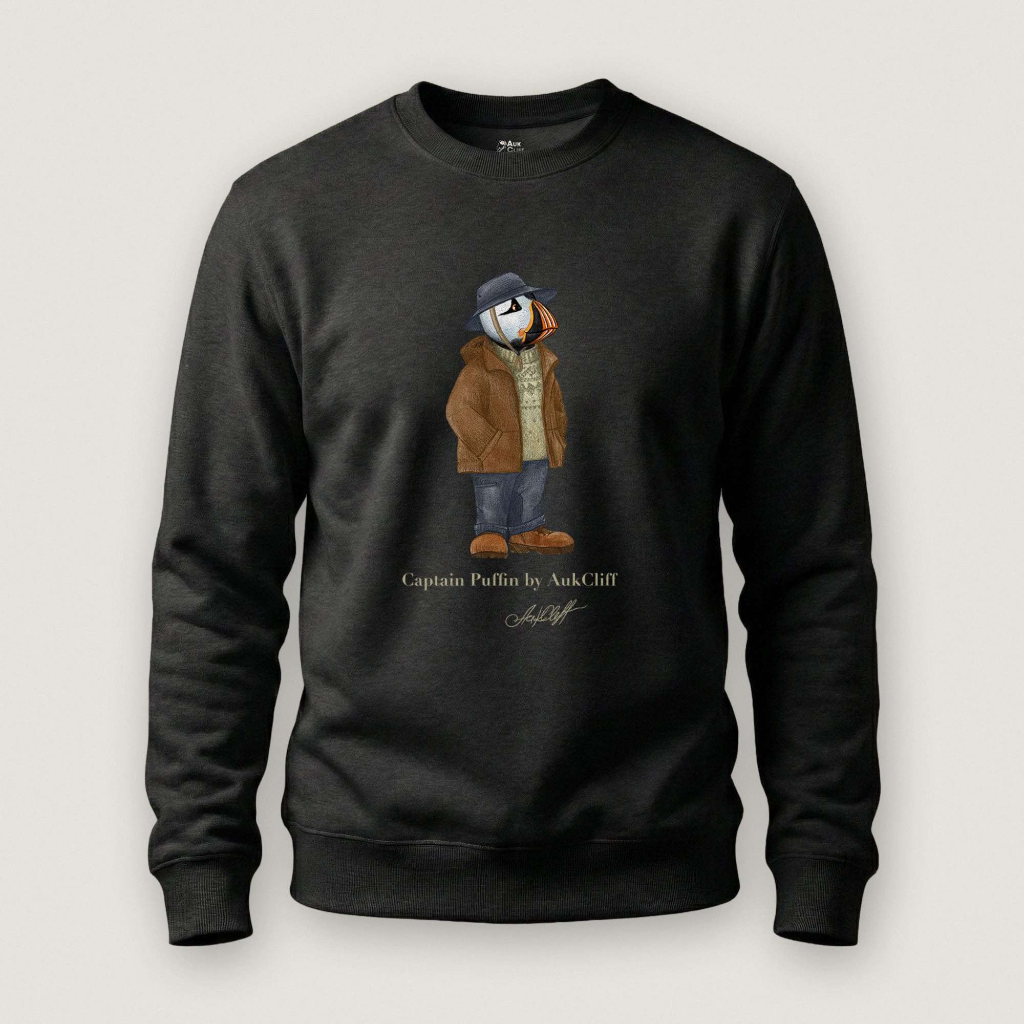 AukCliff® Captain Puffin Sweatshirt Black / S Captain Puffin “Dolomites Alpine Rambler” Sweatshirt