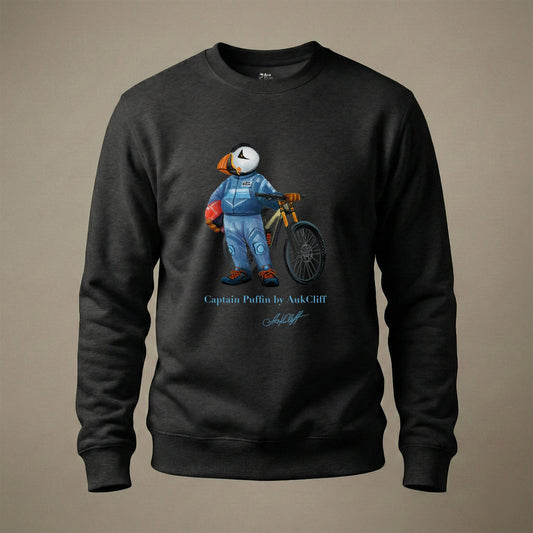AukCliff Captain Puffin Sweatshirt Black / S Captain Puffin™ Downhill Mountain Biker Sweatshirt