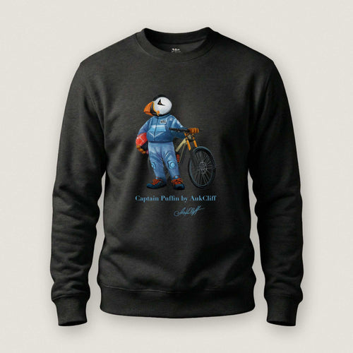 AukCliff Captain Puffin Sweatshirt Black / S Captain Puffin™ Downhill Mountain Biker Sweatshirt