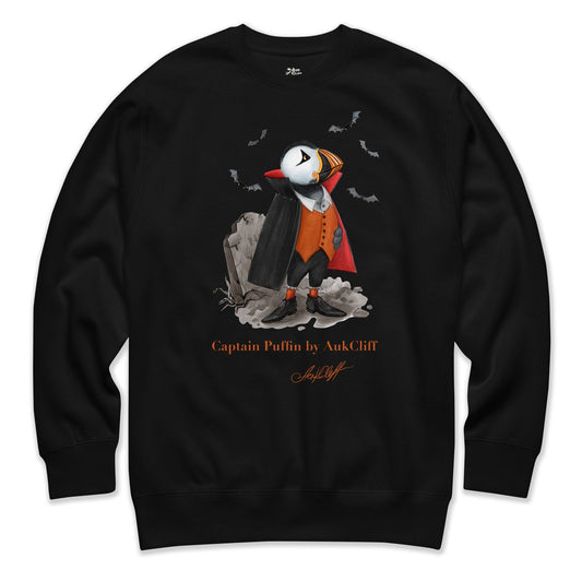 AukCliff Captain Puffin Sweatshirt Black / S Captain Puffin™ Dracula Sweatshirt
