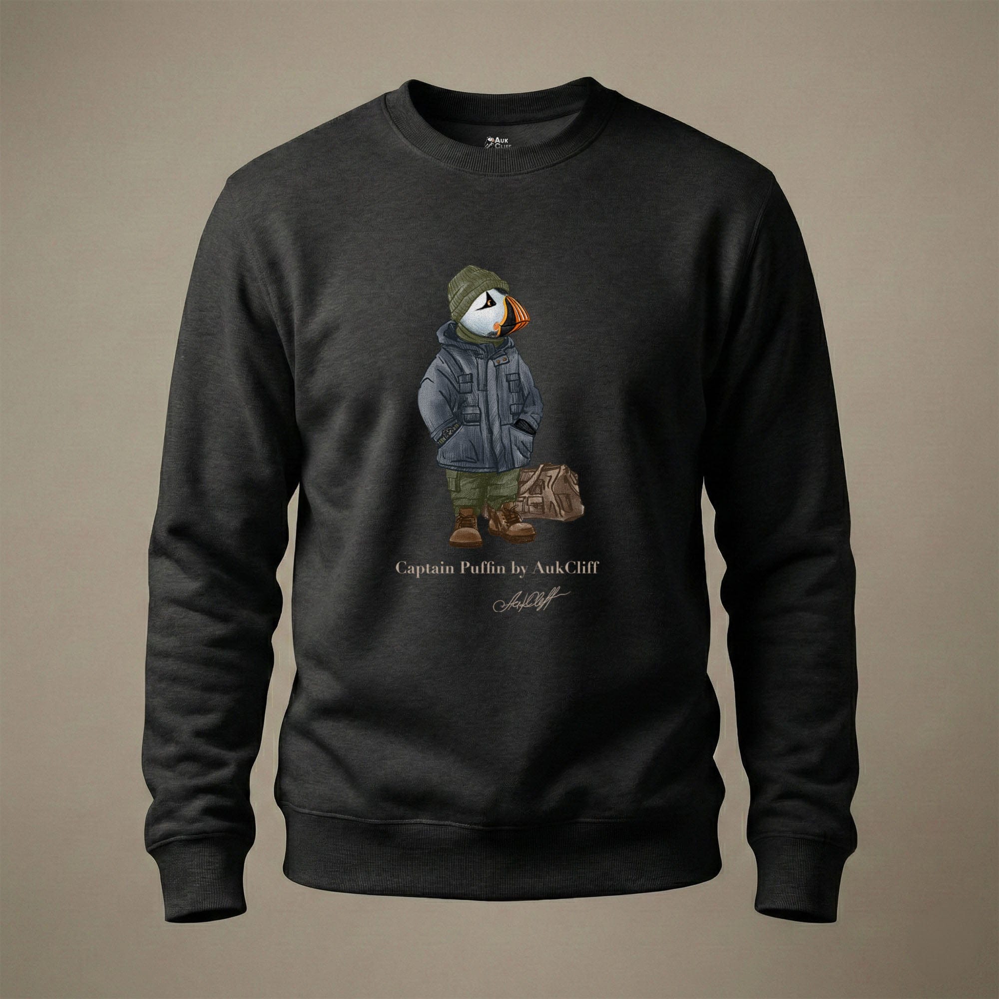 AukCliff® Captain Puffin Sweatshirt Black / S Captain Puffin™ “Expedition Scout” Sweatshirt