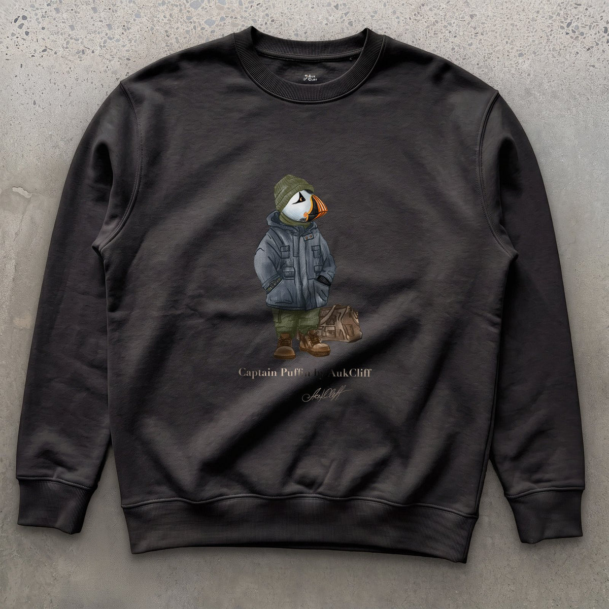 AukCliff® Captain Puffin Sweatshirt Black / S Captain Puffin™ “Expedition Scout” Sweatshirt