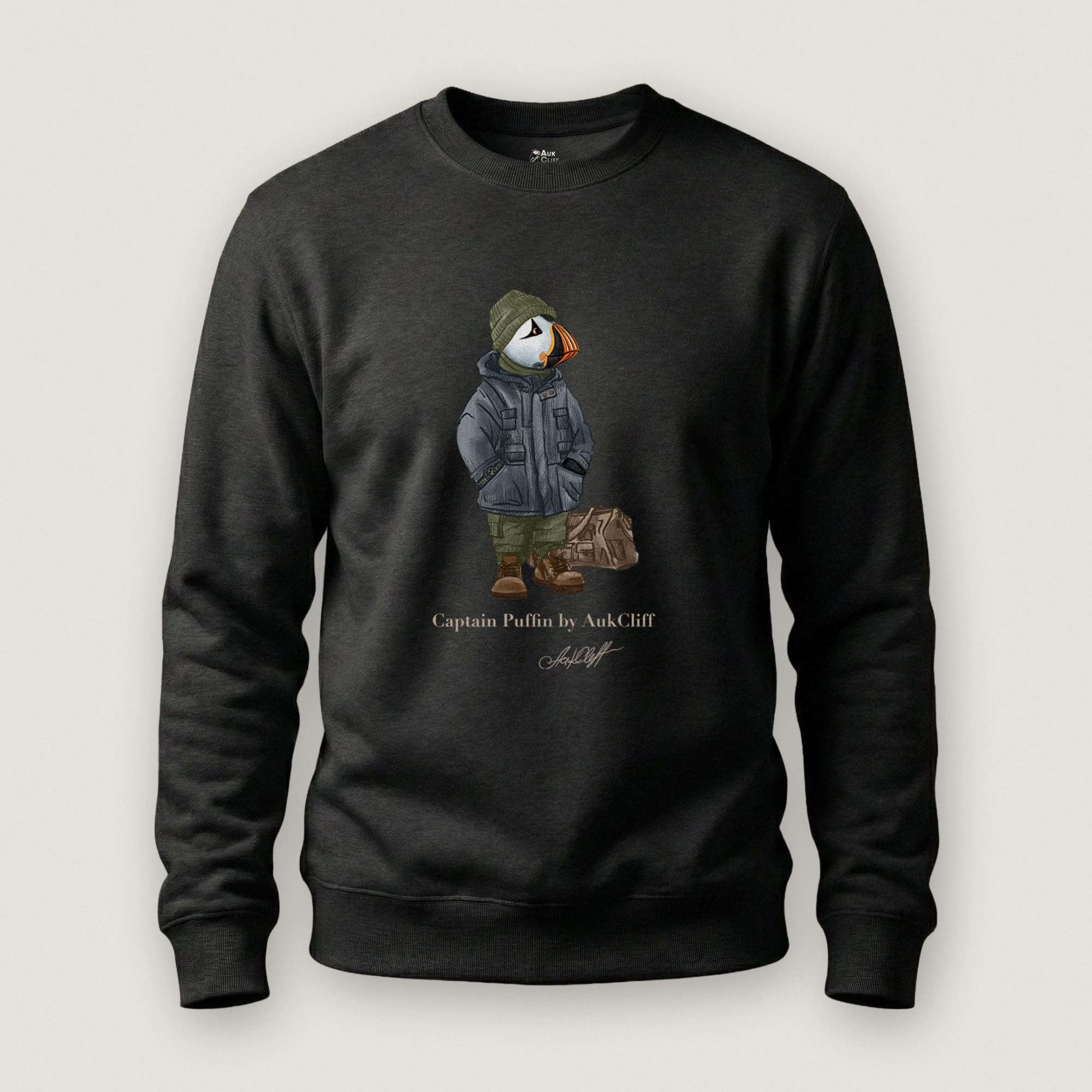 AukCliff® Captain Puffin Sweatshirt Black / S Captain Puffin™ “Expedition Scout” Sweatshirt