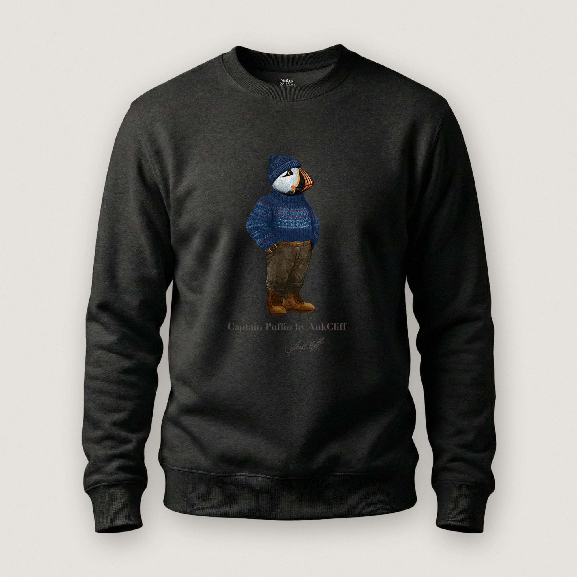 AukCliff Captain Puffin Sweatshirt Black / S Captain Puffin™ “Faroe Islands Fisherman” Sweatshirt