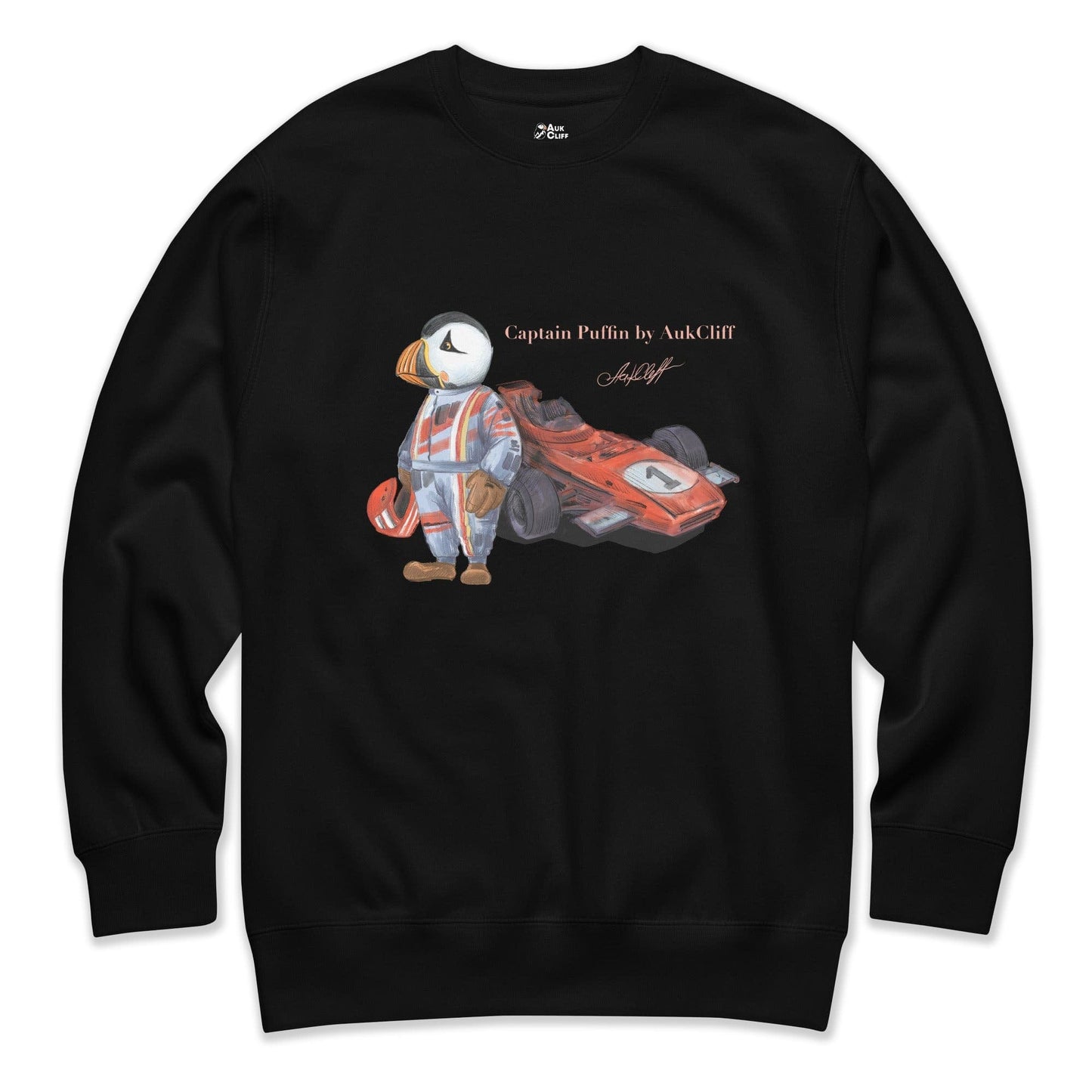 AukCliff Captain Puffin Sweatshirt Black / S Captain Puffin™ Formula 1 Driver Sweatshirt
