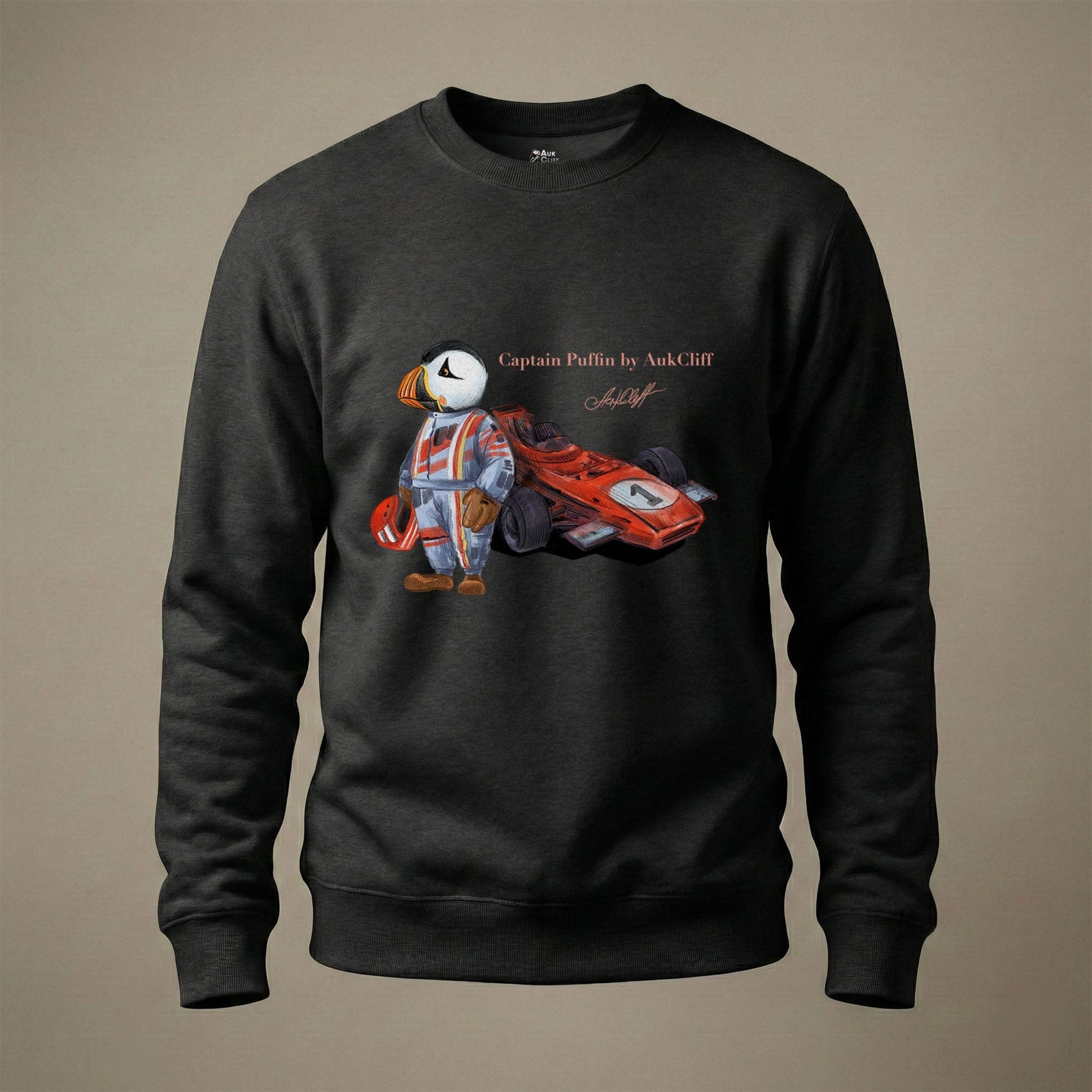 AukCliff Captain Puffin Sweatshirt Black / S Captain Puffin™ Formula Racer Sweatshirt