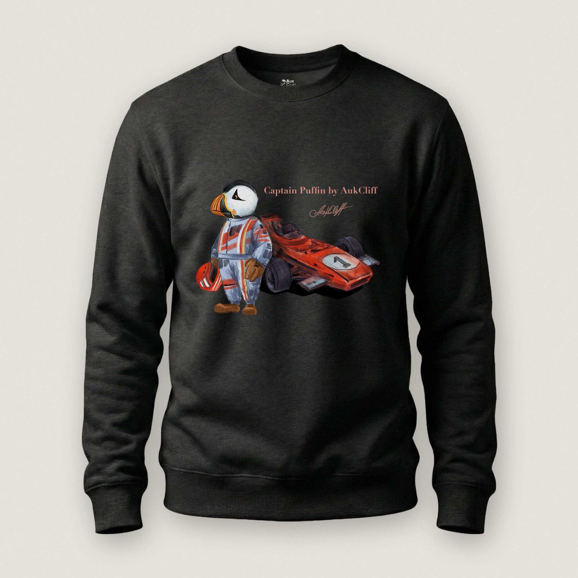 AukCliff Captain Puffin Sweatshirt Black / S Captain Puffin™ Formula Racer Sweatshirt