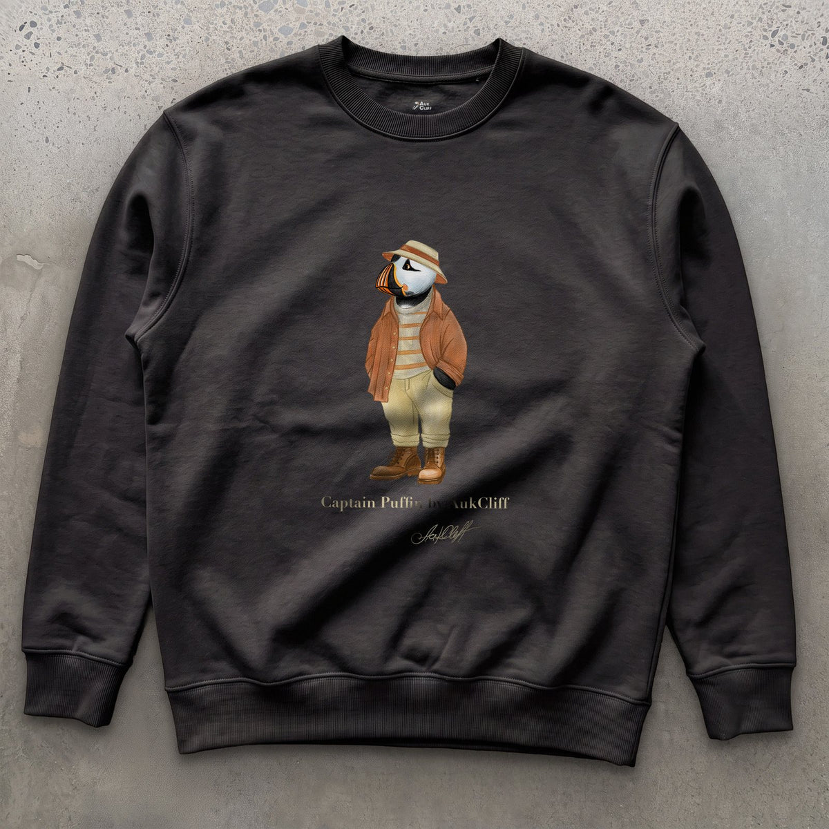 AukCliff® Captain Puffin Sweatshirt Black / S Captain Puffin “Iberian Rambler” Sweatshirt