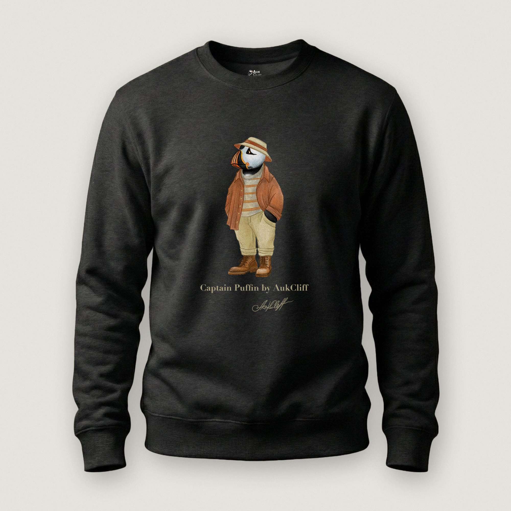 AukCliff® Captain Puffin Sweatshirt Black / S Captain Puffin “Iberian Rambler” Sweatshirt
