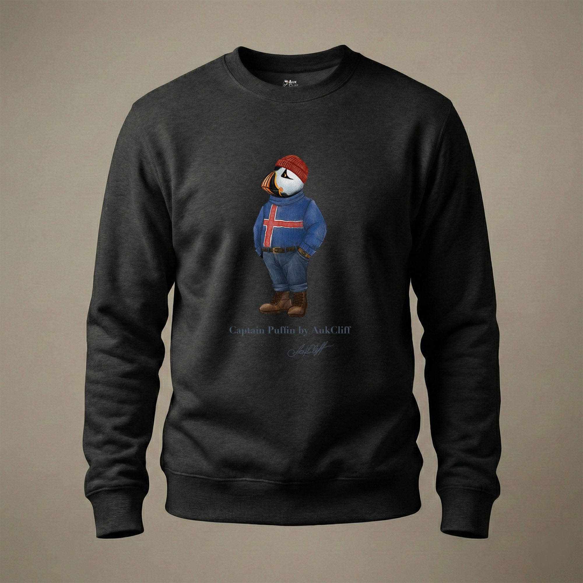 AukCliff Captain Puffin Sweatshirt Black / S Captain Puffin™ “Iceland Wanderer” Sweatshirt