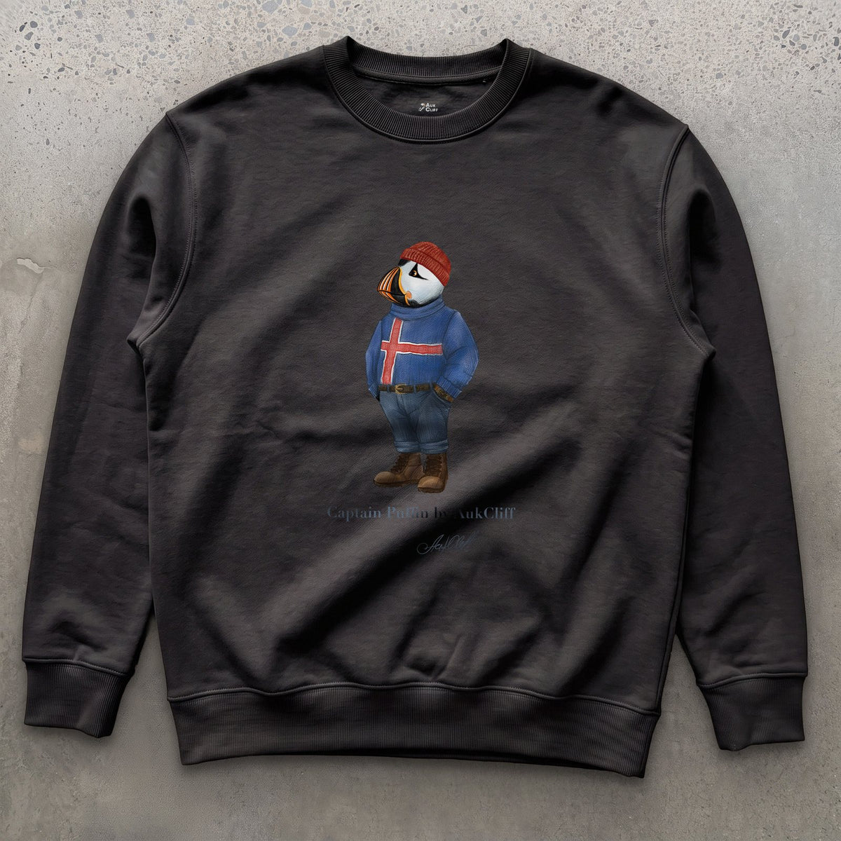 AukCliff Captain Puffin Sweatshirt Black / S Captain Puffin™ “Iceland Wanderer” Sweatshirt