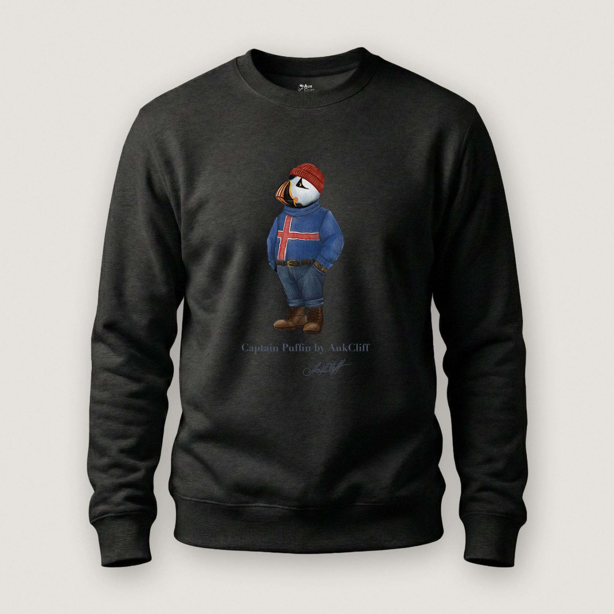 AukCliff Captain Puffin Sweatshirt Black / S Captain Puffin™ “Iceland Wanderer” Sweatshirt