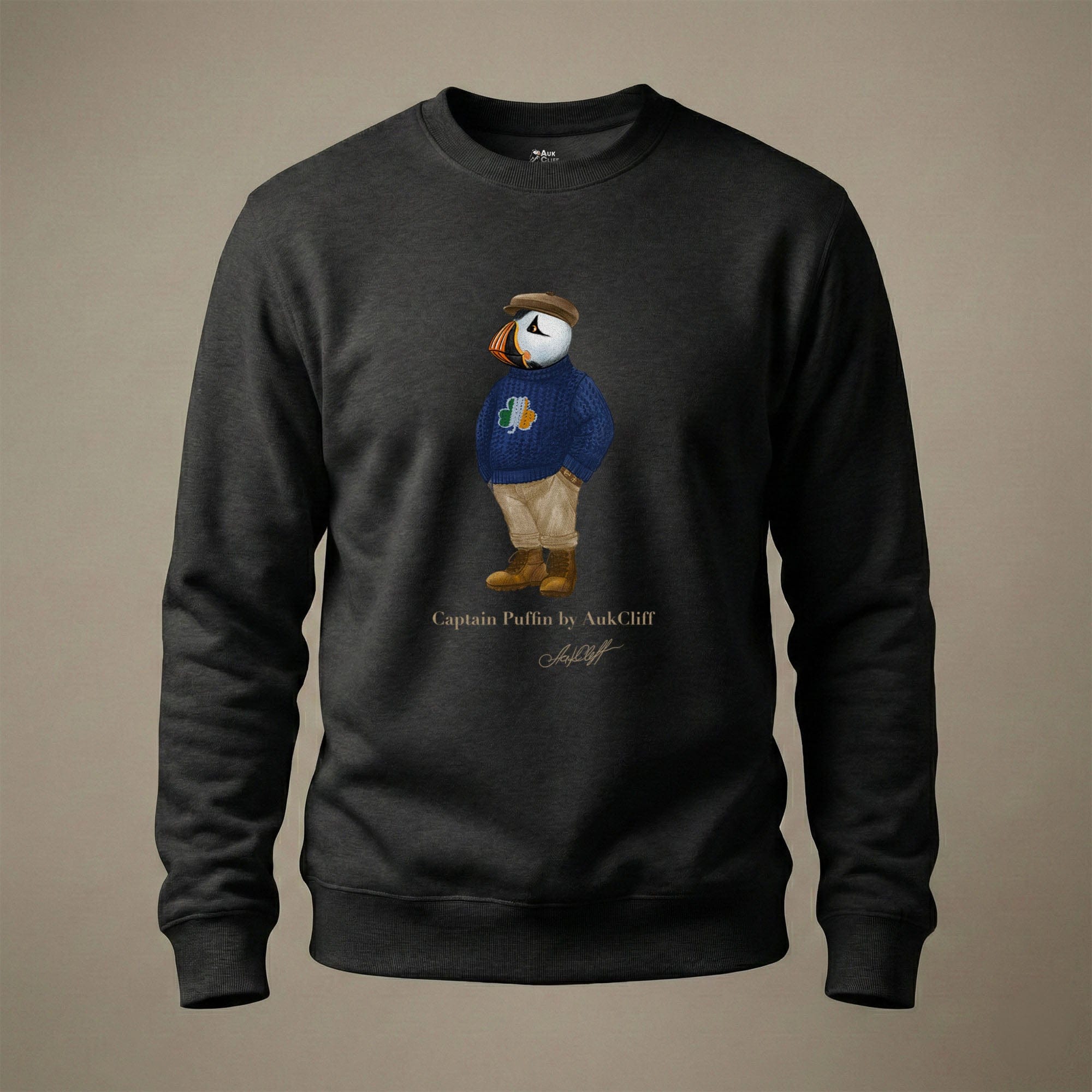 AukCliff Captain Puffin Sweatshirt Black / S Captain Puffin™ “Irish Trailkeeper” Sweatshirt