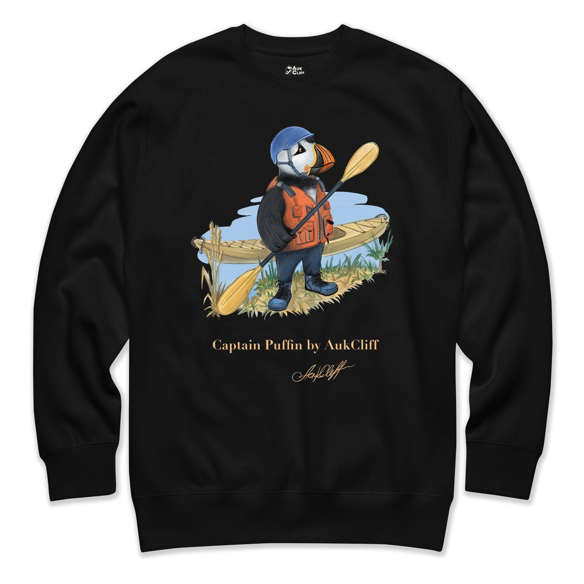 AukCliff Captain Puffin Sweatshirt Black / S Captain Puffin™ Kayaker Sweatshirt