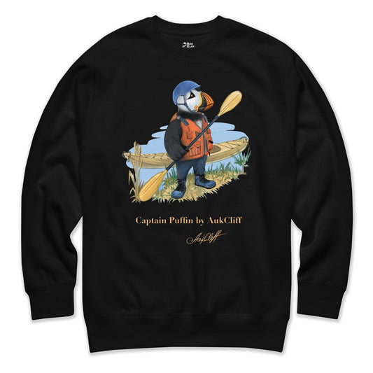 AukCliff Captain Puffin Sweatshirt Black / S Captain Puffin™ Kayaker Sweatshirt