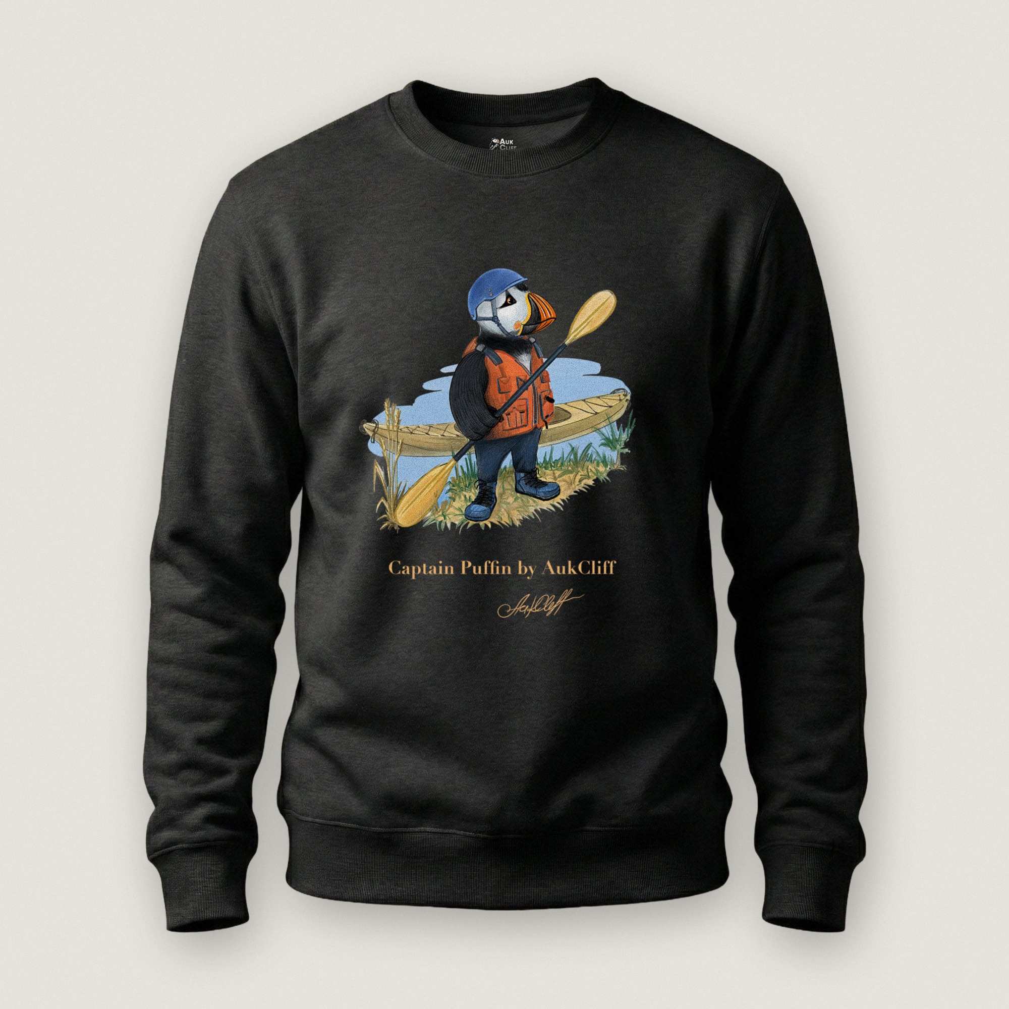 AukCliff Captain Puffin Sweatshirt Black / S Captain Puffin™ Kayaker Sweatshirt