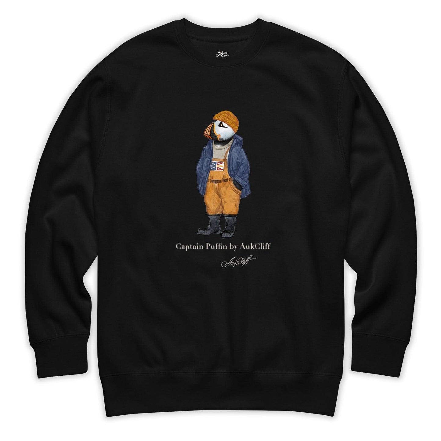 AukCliff® Captain Puffin Sweatshirt Black / S Captain Puffin™ Newfoundland & Labrador Sweatshirt