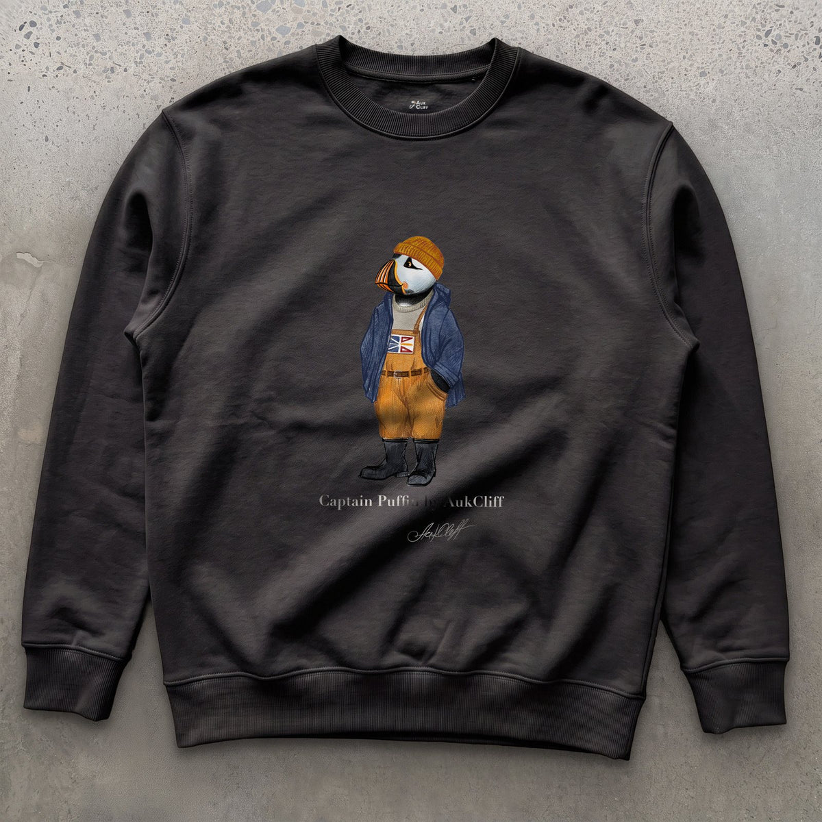 AukCliff® Captain Puffin Sweatshirt Black / S Captain Puffin™ Newfoundland & Labrador Sweatshirt