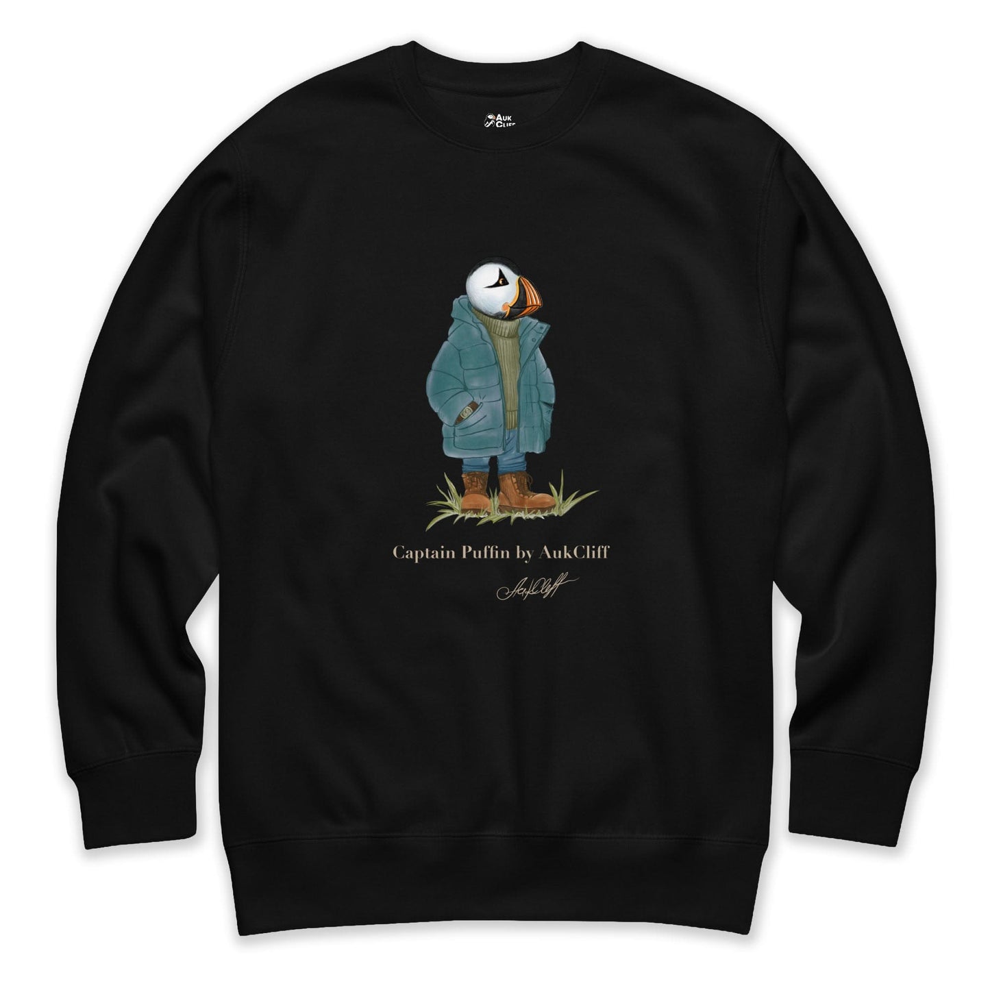 AukCliff® Captain Puffin Sweatshirt Black / S Captain Puffin™ “Nordic Trailkeeper” Sweatshirt