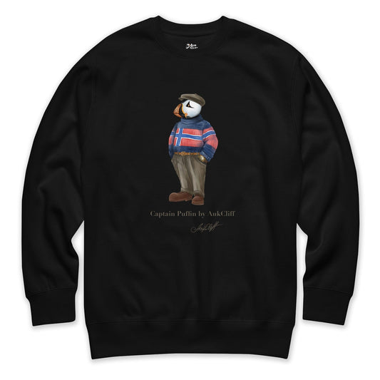 AukCliff Captain Puffin Sweatshirt Black / S Captain Puffin™ “Nordic Wanderer” Sweatshirt