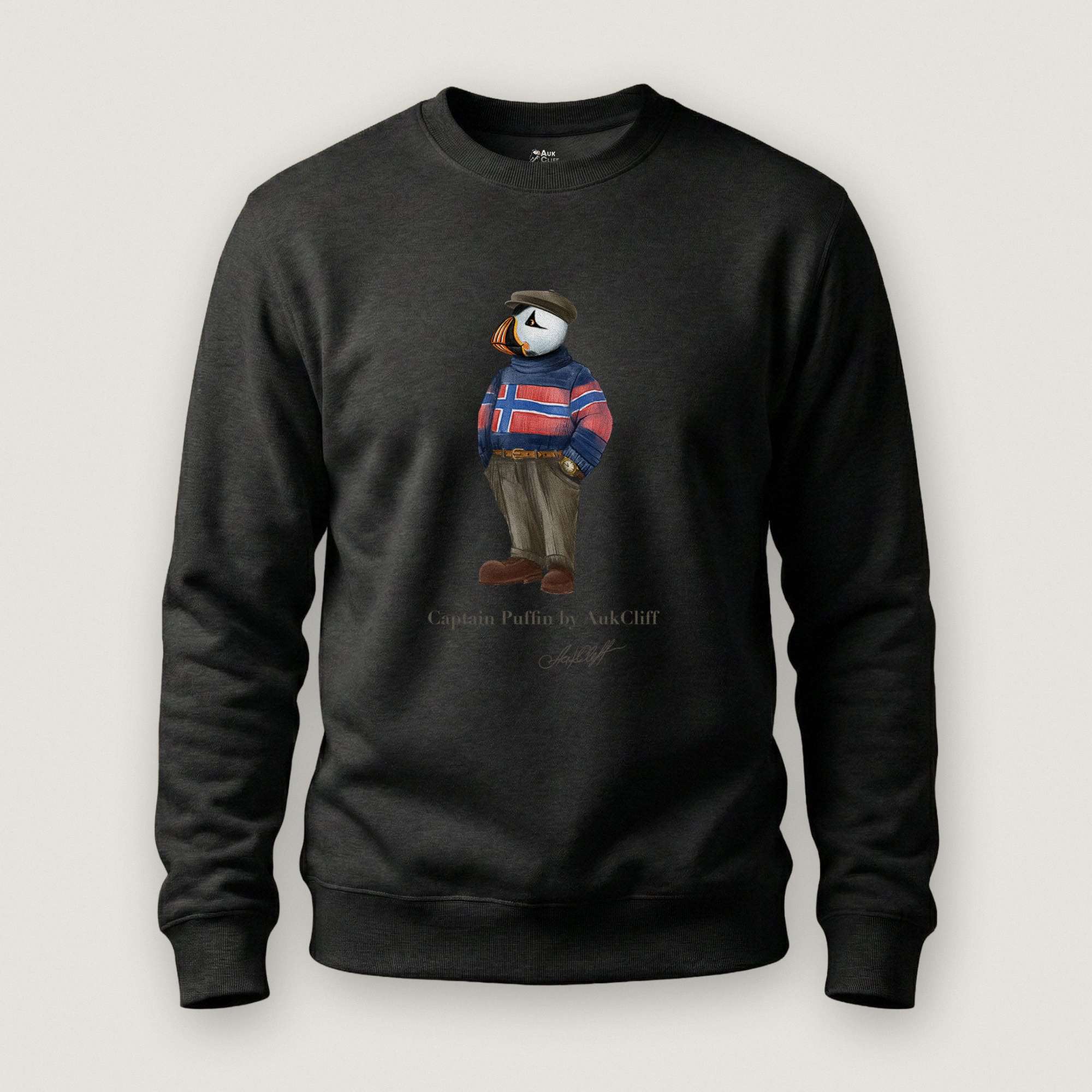 AukCliff Captain Puffin Sweatshirt Black / S Captain Puffin™ “Nordic Wanderer” Sweatshirt