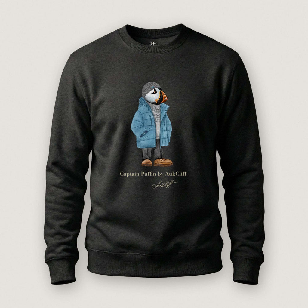 AukCliff® Captain Puffin Sweatshirt Black / S Captain Puffin “Nordic Wayfarer” Sweatshirt