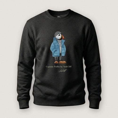 AukCliff® Captain Puffin Sweatshirt Black / S Captain Puffin “Nordic Wayfarer” Sweatshirt