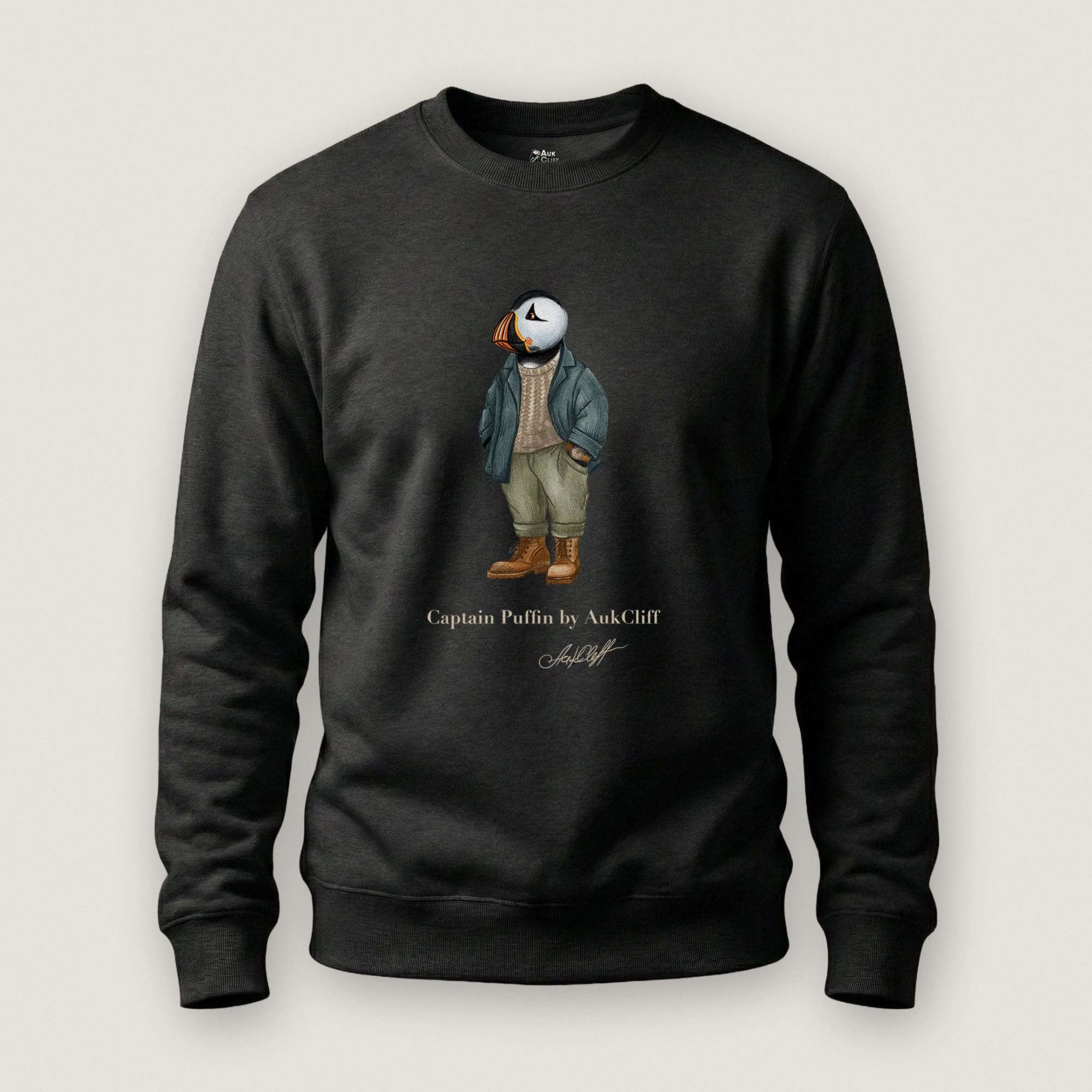 AukCliff® Captain Puffin Sweatshirt Black / S Captain Puffin™ “Outdoor Heritage” Sweatshirt