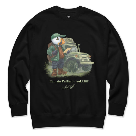 AukCliff Captain Puffin Sweatshirt Black / S Captain Puffin™ Overland Explorer Sweatshirt